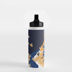 Shiba Inu The Great Wave in Night Water Bottle Gallery Image 2