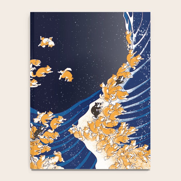 Shiba Inu The Great Wave in Night Notebook Gallery Image 4