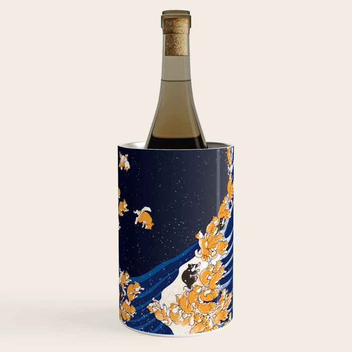 Shiba Inu The Great Wave in Night Wine Chiller Gallery Image 3
