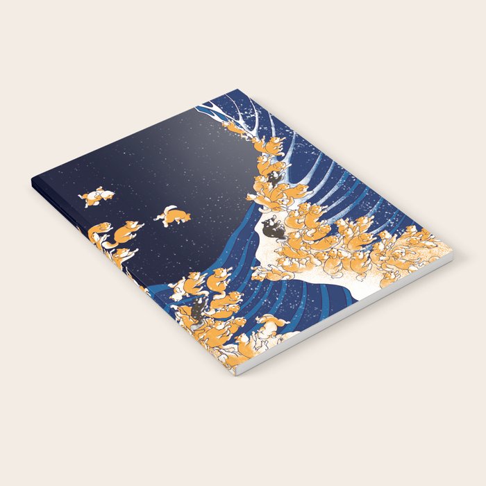 Shiba Inu The Great Wave in Night Notebook Gallery Image 2