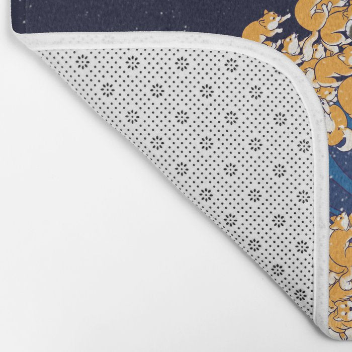 Shiba Inu The Great Wave in Night Bath Mat Gallery Image 2