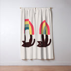 Cat with rainbow Window Curtain Gallery Image 3