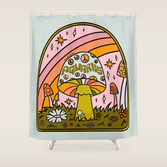 Aquarius Mushroom Shower Curtain Gallery Image 1
