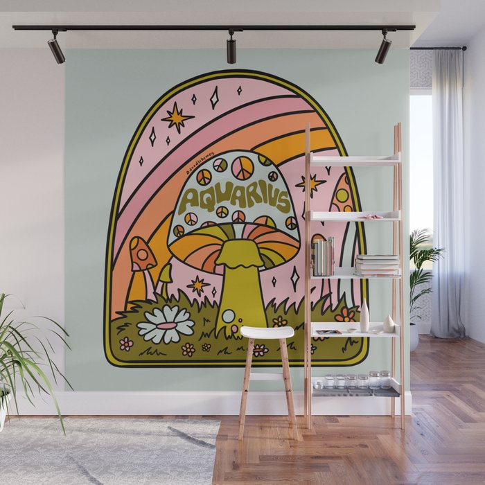 Aquarius Mushroom Wall Mural Gallery Image 1