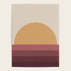 Minimal Retro Sunset Sunrise - Burgundy Ruby Red Poster Gallery Image 4