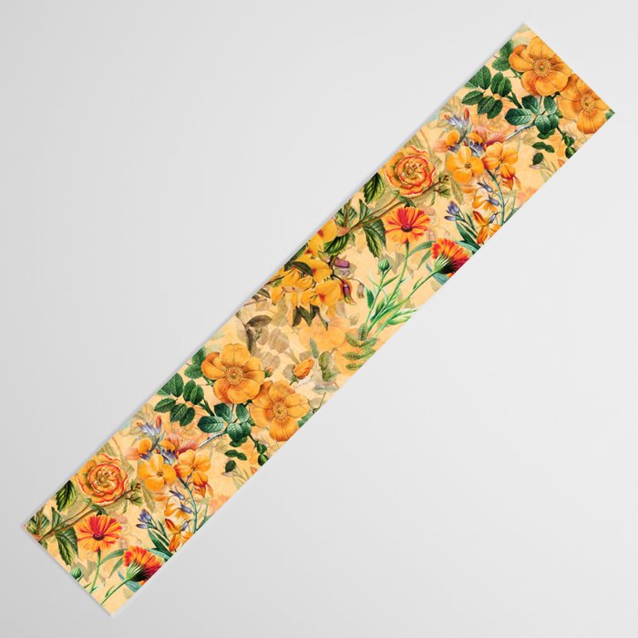 Vintage & Shabby Chic -  Sunny Gold Botanical Flowers Summer Day Table Runner Gallery Image 3