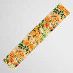Vintage & Shabby Chic -  Sunny Gold Botanical Flowers Summer Day Table Runner Gallery Image 3