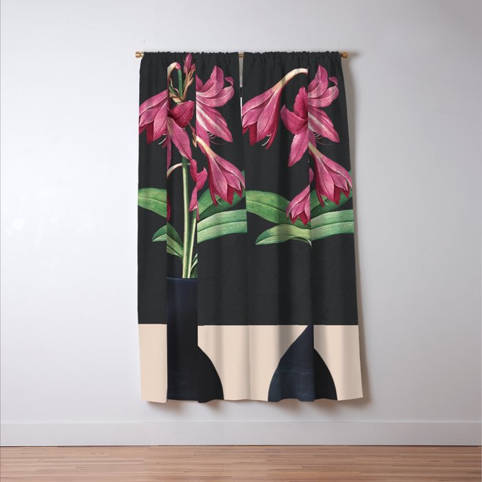 Flowers in Black Vase 3 Window Curtain Gallery Image 3