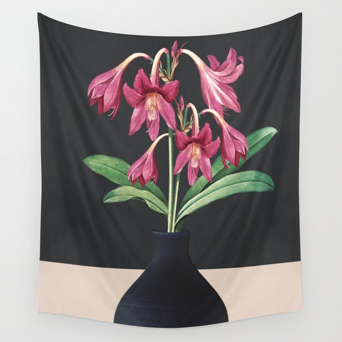 Flowers in Black Vase 3 Wall Tapestry Gallery Image 4