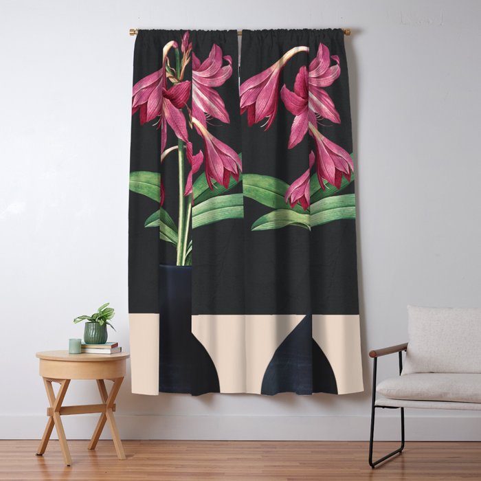Flowers in Black Vase 3 Window Curtain Gallery Image 5