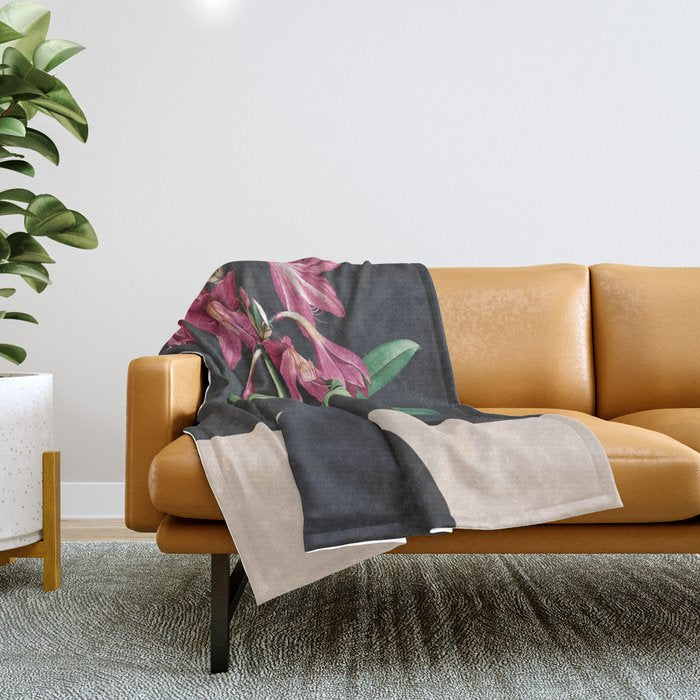 Flowers in Black Vase 3 Throw Blanket Gallery Image 1