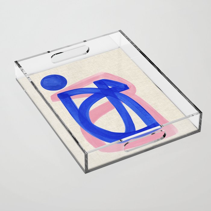 Blue Bow Acrylic Tray Gallery Image 1