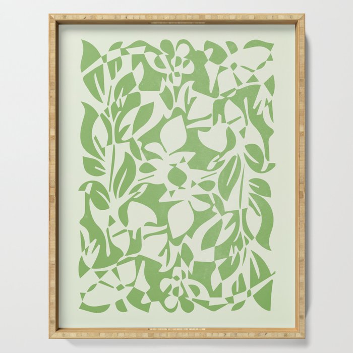 Floral Pattern: Forest Green Edition Serving Tray Gallery Image 1