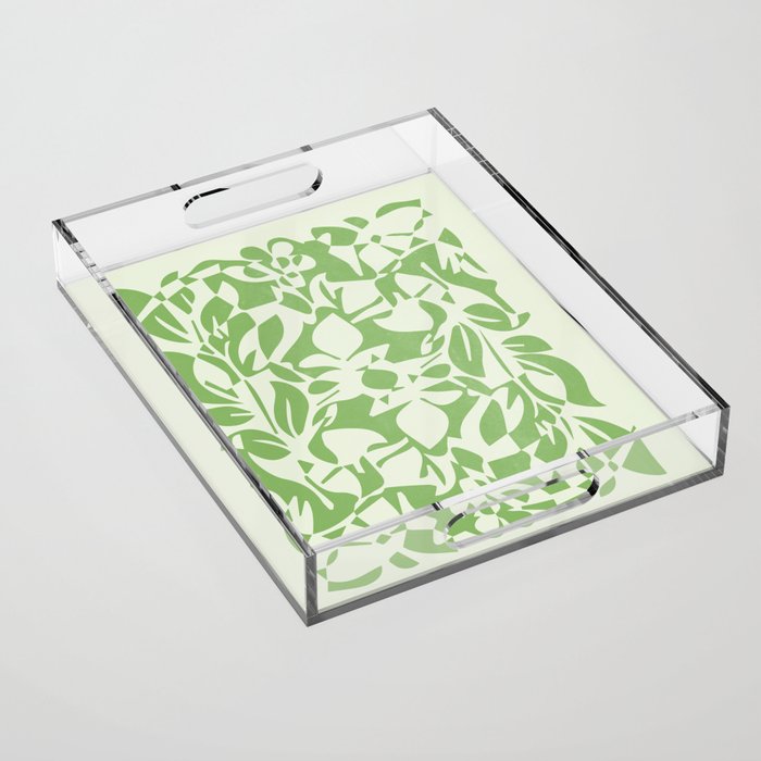 Floral Pattern: Forest Green Edition Acrylic Tray Gallery Image 1
