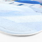 Greek Fantasy, Greece Travel Tropical Photography, Nature Landscape Ocean Architecture Graphic Bath Mat Gallery Image 3