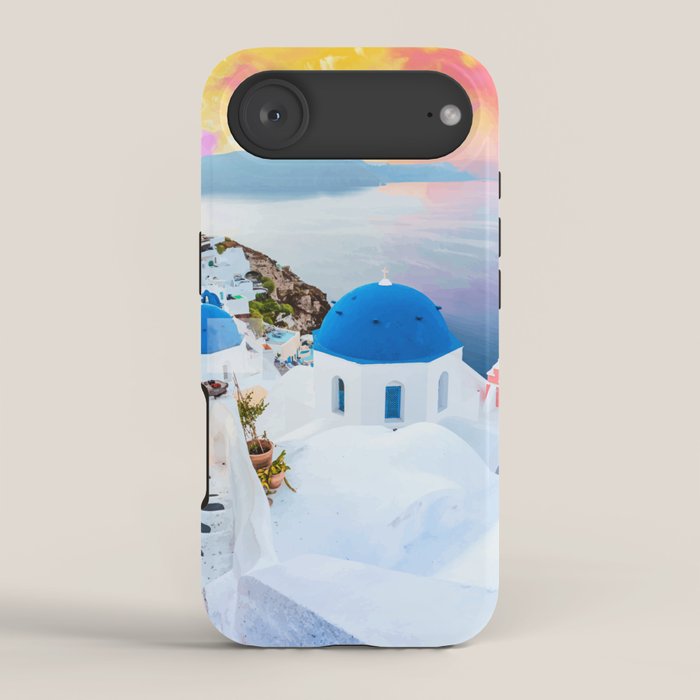 Greek Fantasy, Greece Travel Tropical Photography, Nature Landscape Ocean Architecture Graphic iPhone Case Gallery Image 2