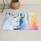 Greek Fantasy, Greece Travel Tropical Photography, Nature Landscape Ocean Architecture Graphic Rug Gallery Image 1