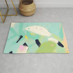 minimal floral abstract art Rug Gallery Image 1