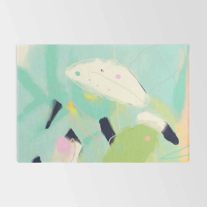 minimal floral abstract art Rug Gallery Image 2