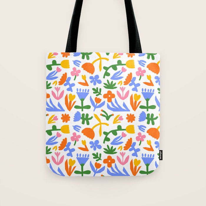 Colorful abstract flower art pattern Tote Bag Gallery Image 1