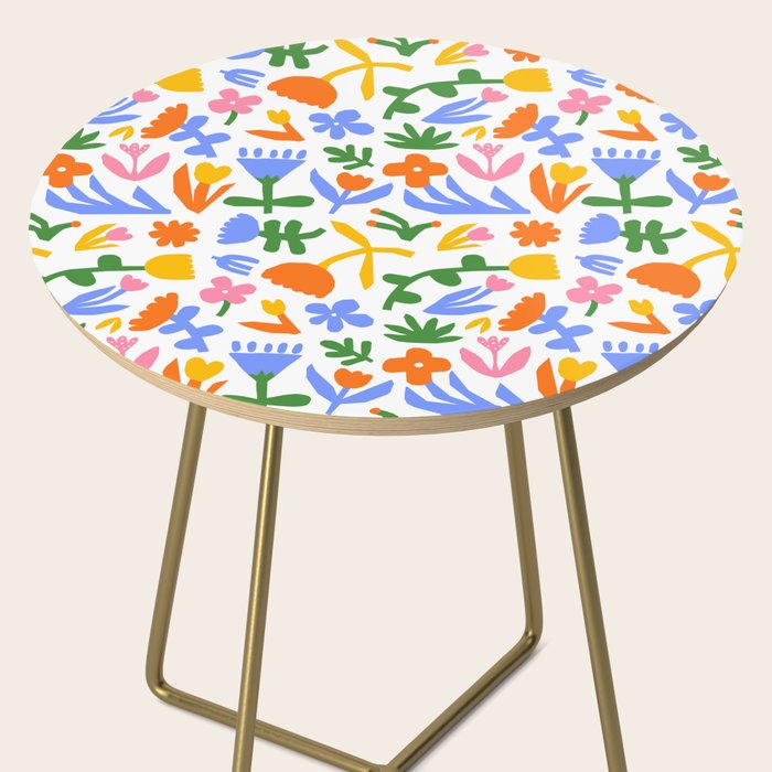 Colorful abstract flower art pattern Side Table Gallery Image 2