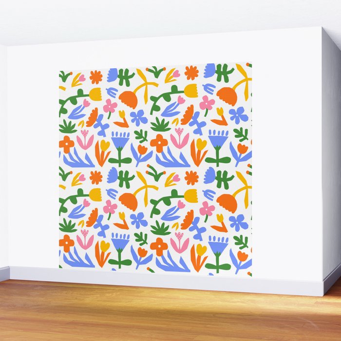 Colorful abstract flower art pattern Wall Mural Gallery Image 2