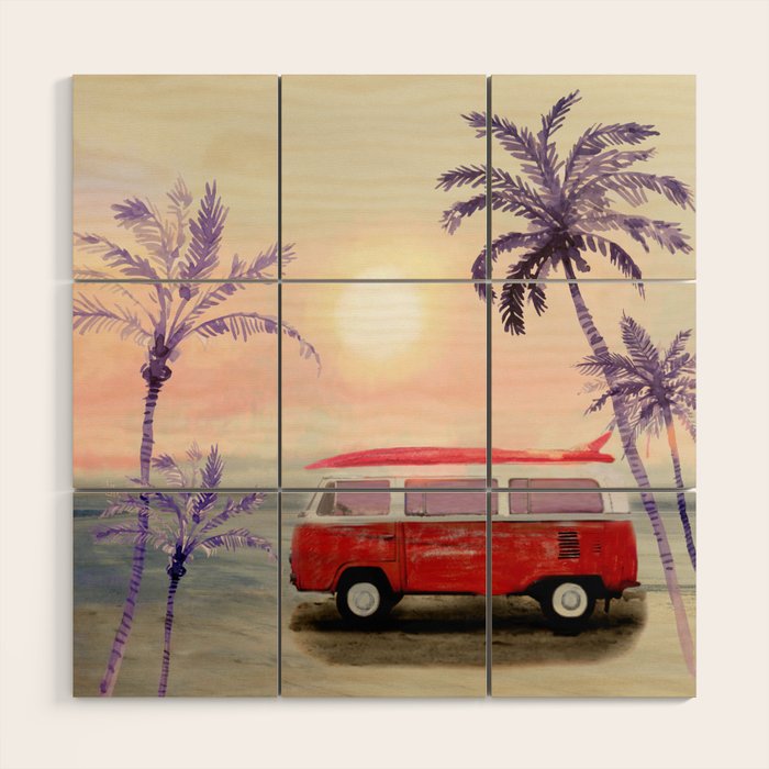 Beach Van Wood Wall Art Gallery Image 1