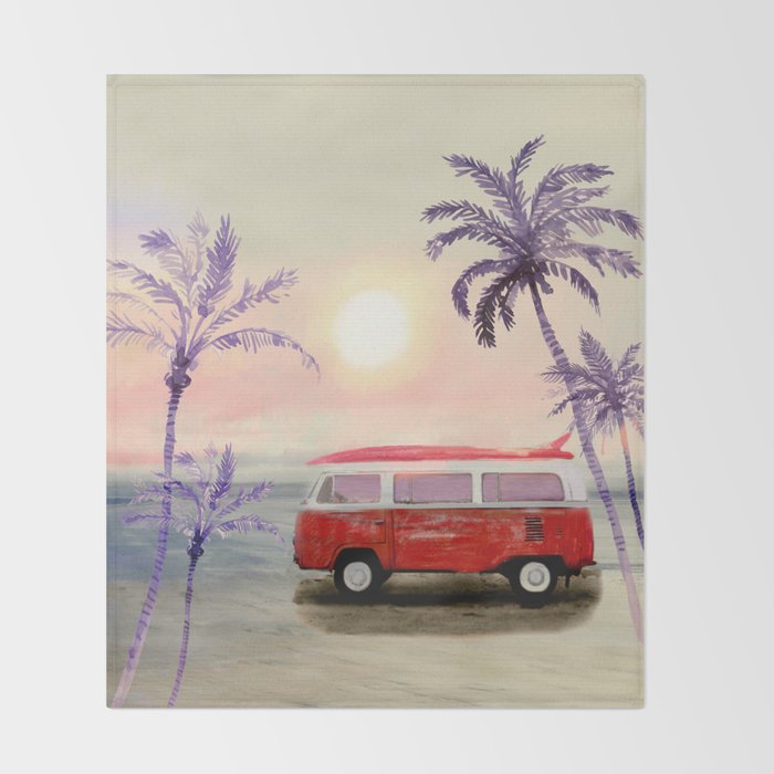 Beach Van Throw Blanket Gallery Image 2