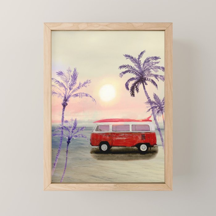 Beach Van Mini Art Print Gallery Image 1