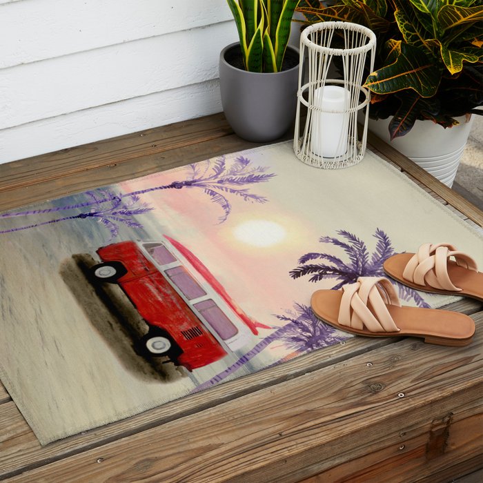 Beach Van Outdoor Rug Gallery Image 2