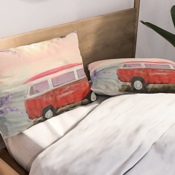 Beach Van Pillow Sham Gallery Image 2