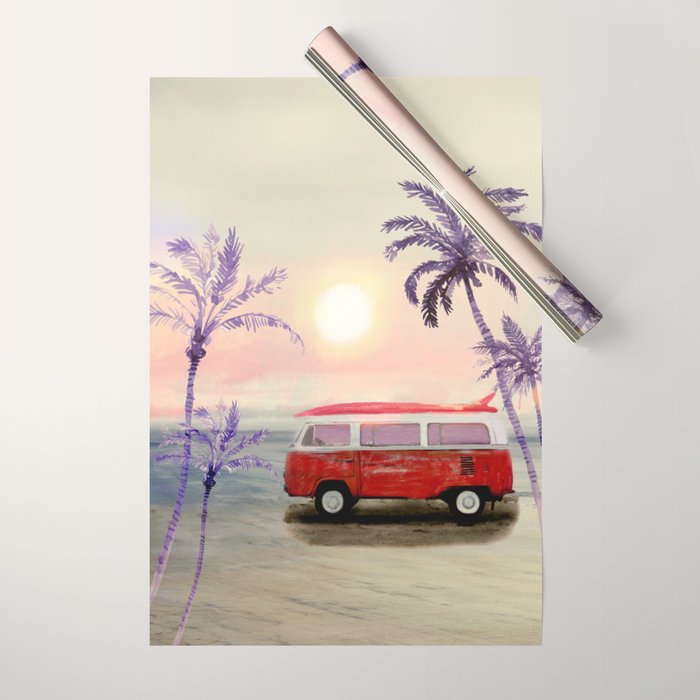 Beach Van Wrapping Paper Gallery Image 1