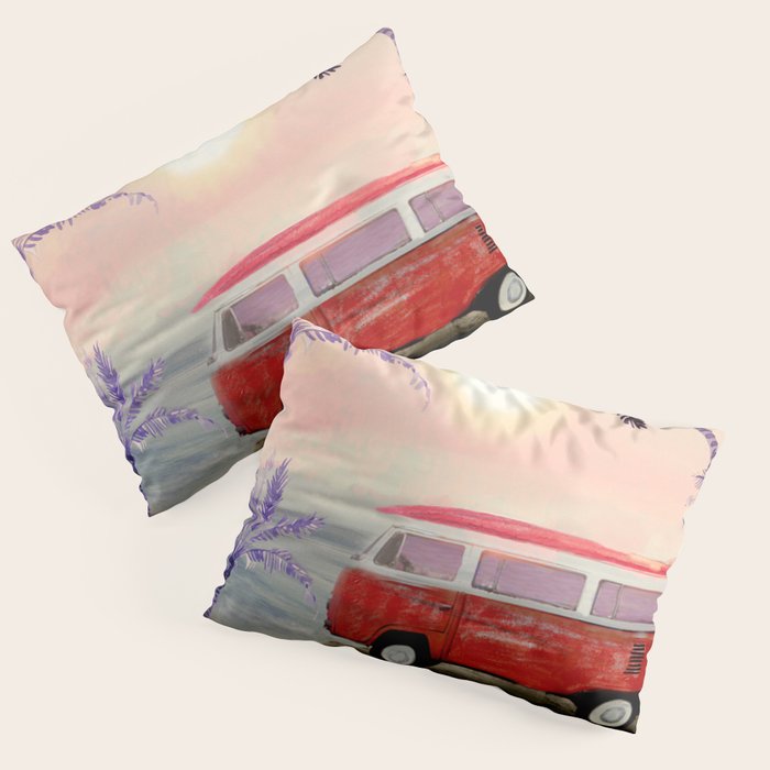 Beach Van Pillow Sham Gallery Image 1