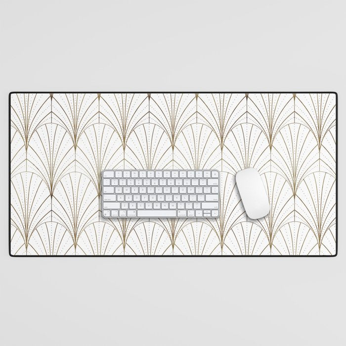 Art Deco Waterfalls // White Desk Mat Gallery Image 1