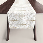 Art Deco Waterfalls // White Table Runner Gallery Image 1