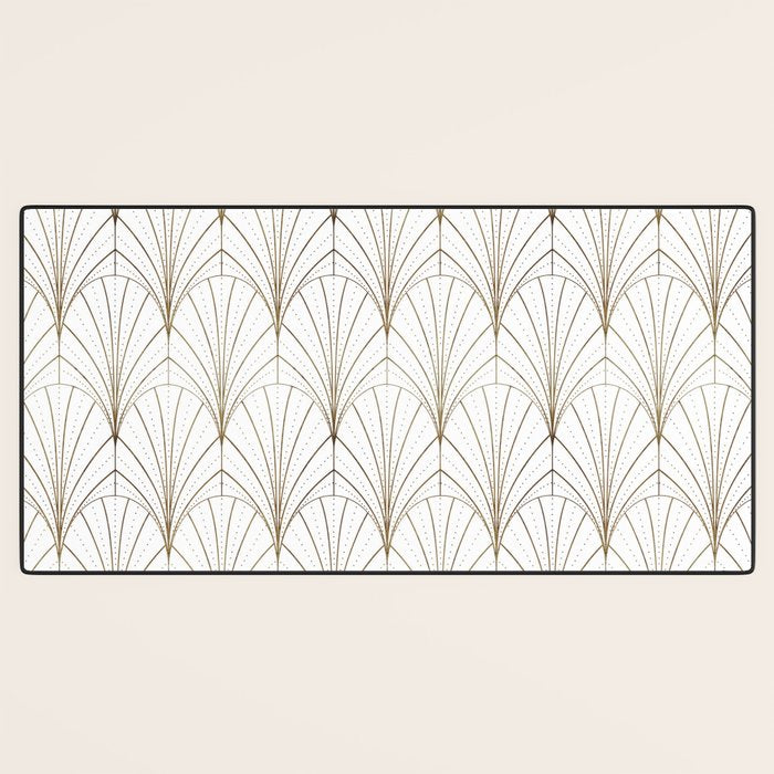 Art Deco Waterfalls // White Desk Mat Gallery Image 3