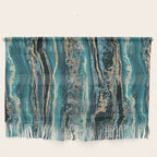 Turquoise Gold Sparkling Luxury Marble Gemstone Art Wall Hanging Gallery Image 1