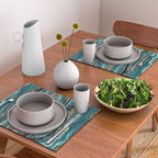 Turquoise Gold Sparkling Luxury Marble Gemstone Art Placemat Gallery Image 2