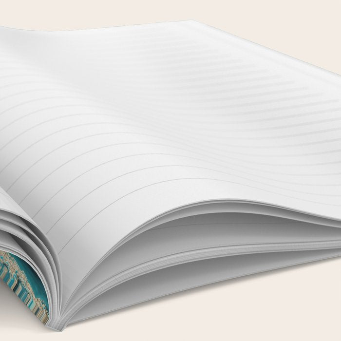 Turquoise Gold Sparkling Luxury Marble Gemstone Art Notebook Gallery Image 2