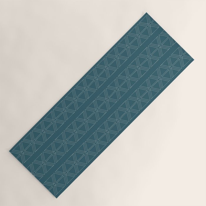 lines geo-teal Yoga Mat Gallery Image 1