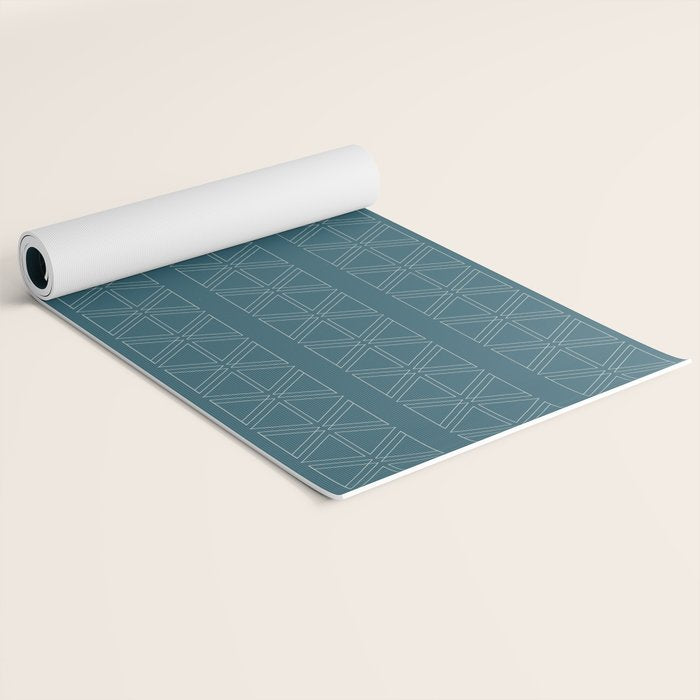 lines geo-teal Yoga Mat Gallery Image 2