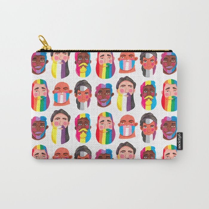 Gay pride rainbow gender flags beard men Carry All Pouch Gallery Image 1