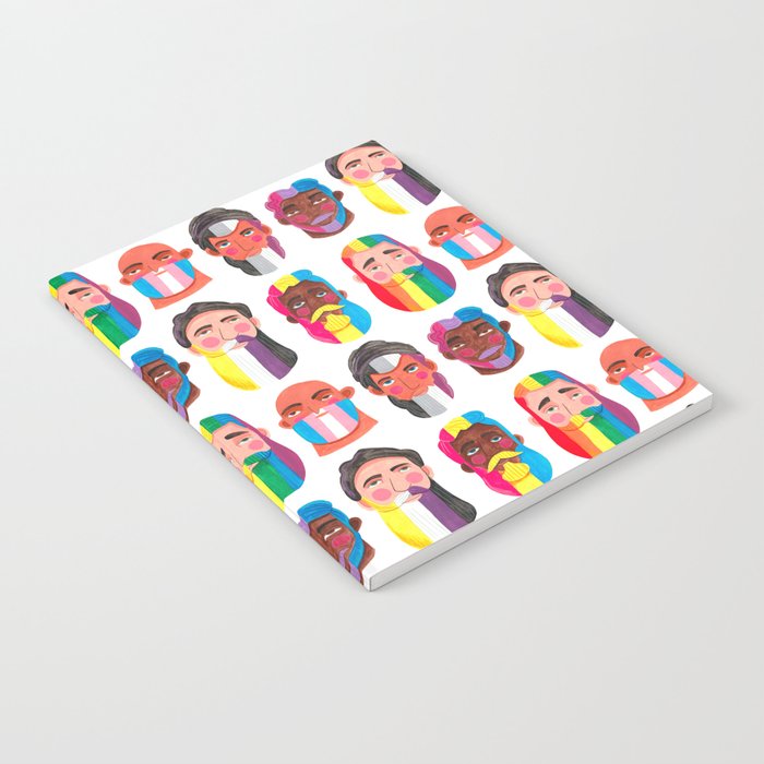Gay pride rainbow gender flags beard men Notebook Gallery Image 1