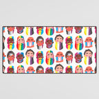 Gay pride rainbow gender flags beard men Desk Mat Gallery Image 3