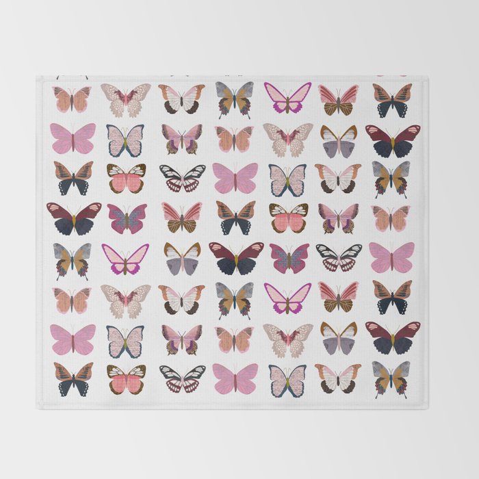 Pink Butterflies Throw Blanket Gallery Image 2
