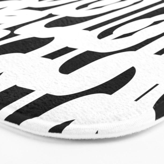Black and White Mid-Century Modern Loop Pattern Bath Mat Gallery Image 3
