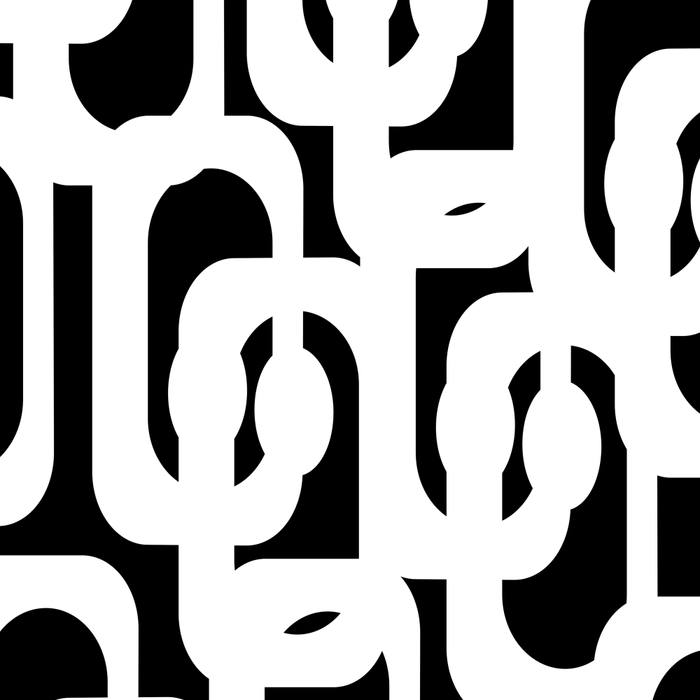 Black and White Mid-Century Modern Loop Pattern Coffee Mug Gallery Image 2