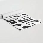 Black and White Mid-Century Modern Loop Pattern Yoga Mat Gallery Image 2