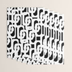 Black and White Mid-Century Modern Loop Pattern Wrapping Paper Gallery Image 3