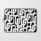 Black and White Mid-Century Modern Loop Pattern Laptop Sleeve Gallery Image 1